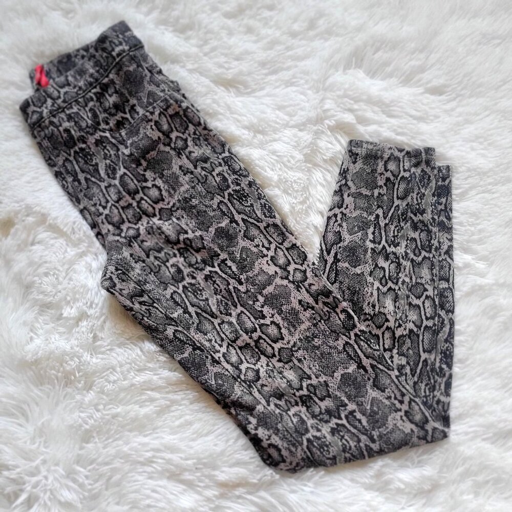 Spanx Jean-Ish Ankle Leggings Women's SkinnyHigh-Rise Snakeskin Print Stretch-XS - Picture 3 of 10